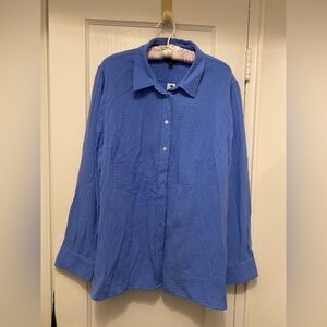 NWT Blue Talbots Gauze Shirt XL